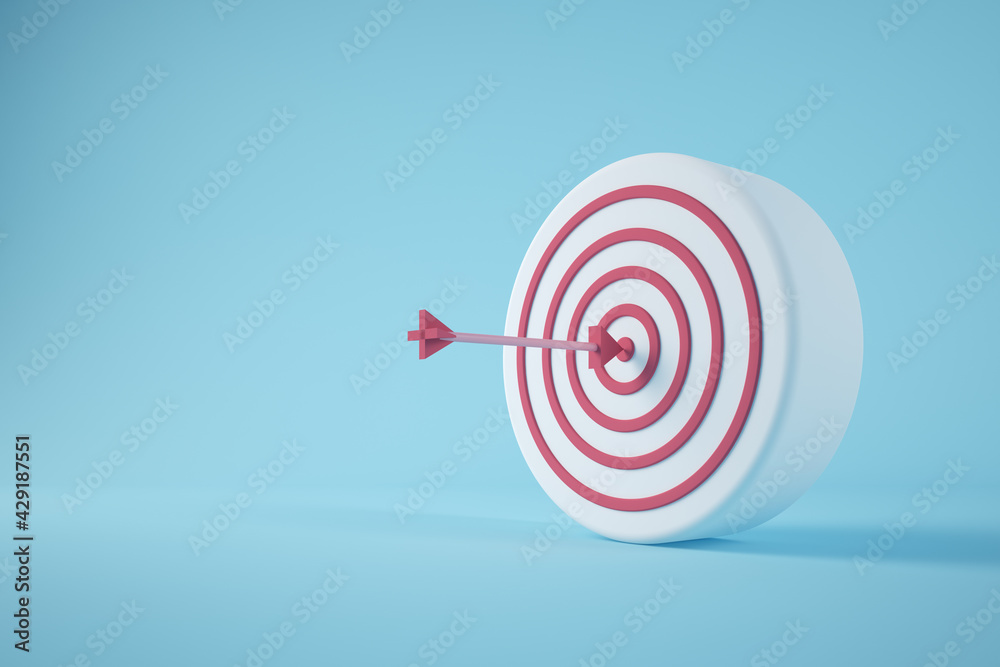 Minimal bullseye 3d rendering concept Minimal bullseye 3d rendering concept