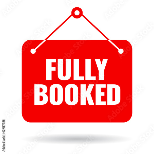 Fully booked vector signboard