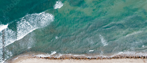 Spring Baltic Sea in Rozewie view from a drone photo