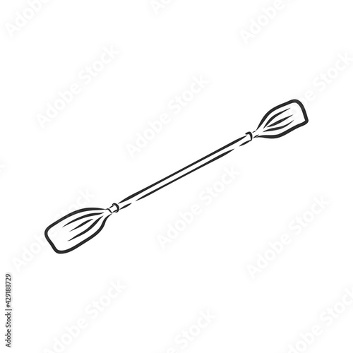 kayak vector sketch on a white background