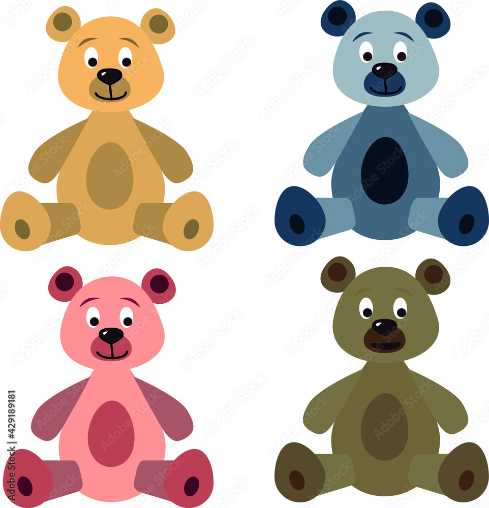 Fototapeta premium set of teddy bears