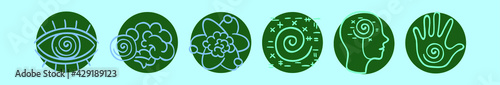 set of hypnotist cartoon icon design template with various models. vector illustration isolated on blue background