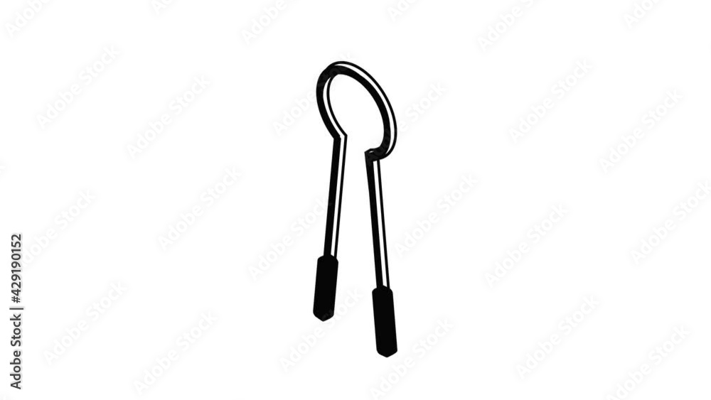 Clamping mites icon animation isometric black object on white background Clamping mites icon animation isometric black object on white background