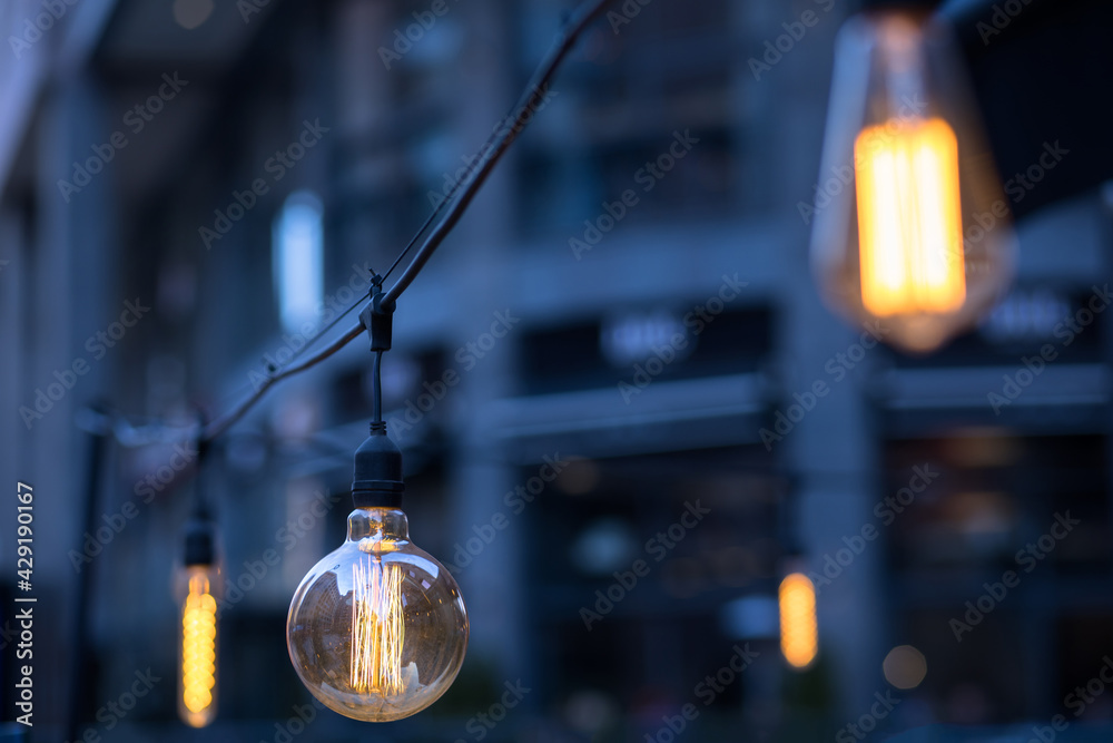 light bulb in the street