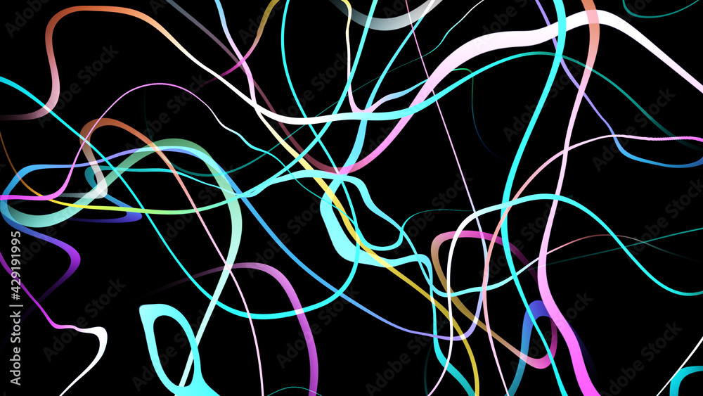 Multi color curve wave line gradient abstract on black background. Multi color curve wave line gradient abstract on black background.