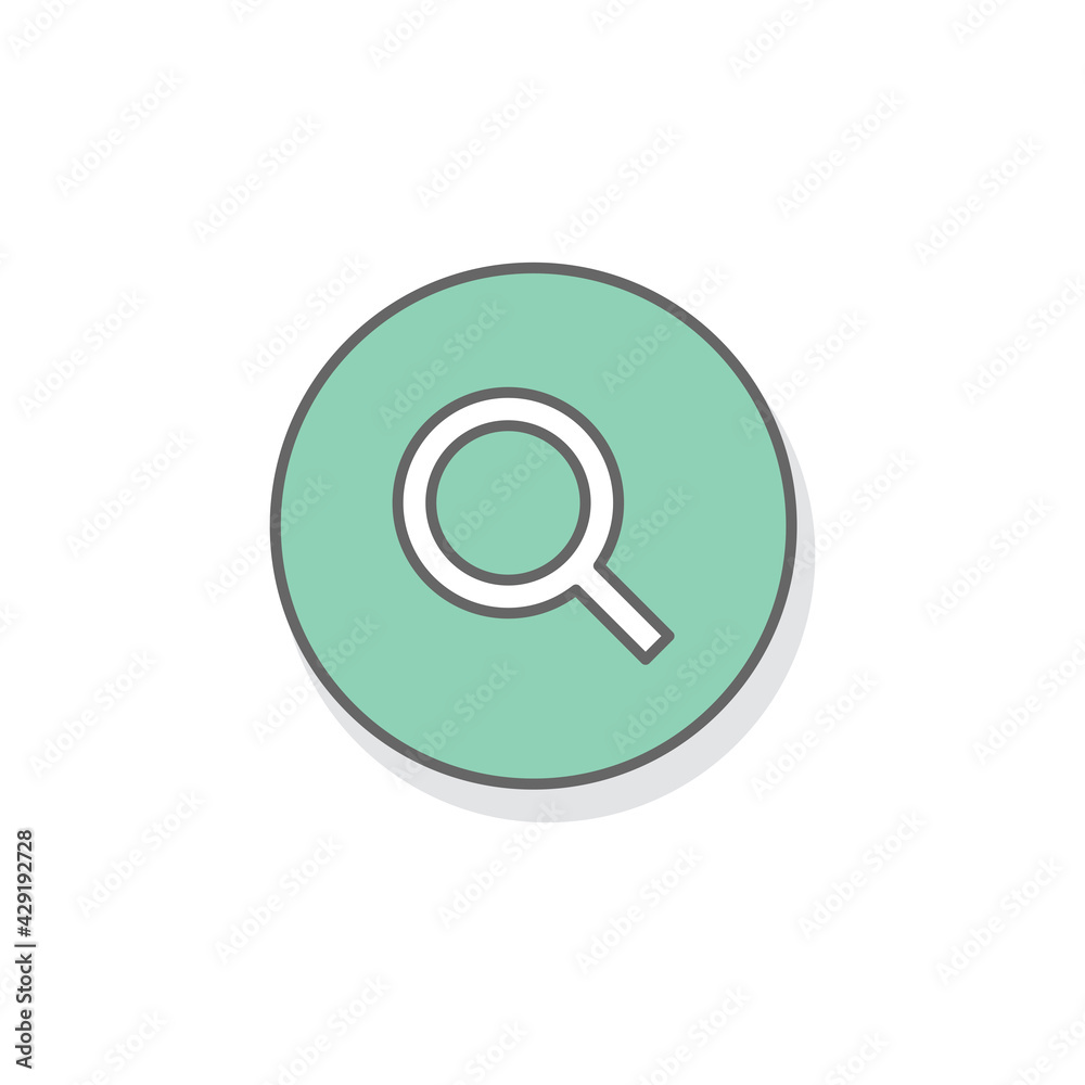 Green search icon isolated on white background. Magnifying glass symbol modern, simple, vector, icon for website design, mobile app, ui. Vector Illustration Green search icon isolated on white background. Magnifying glass symbol modern, simple, vector, icon for website design, mobile app, ui. Vector Illustration