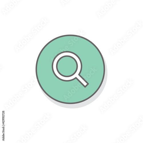 Green search icon isolated on white background. Magnifying glass symbol modern, simple, vector, icon for website design, mobile app, ui. Vector Illustration