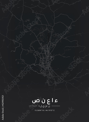 Map of Sana'a, Yemen