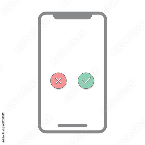 Colorful dial cancel icon isolated on white background. Smartphone symbol modern, simple, vector, icon for website design, mobile app, ui. Vector Illustration
