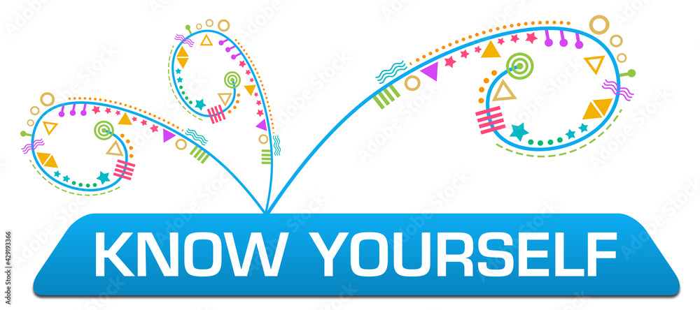 Know Yourself Blue Curve Ethnic Elements Surrounded Bottom Text 