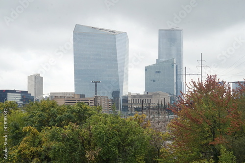 Towers in Philadelphia on Hazy Falls Day as seen from Springn Garden Street photo