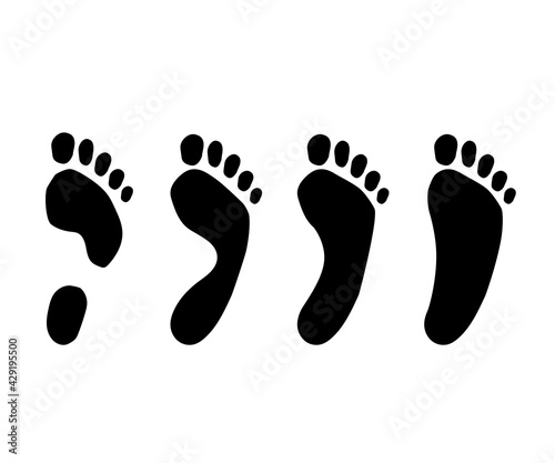 Human footprint. Flat feet. Symbol. Vector illustration.