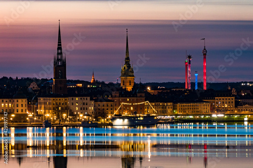 Stockholm, Sweden The city's old town or Gamla Stan at dawn.