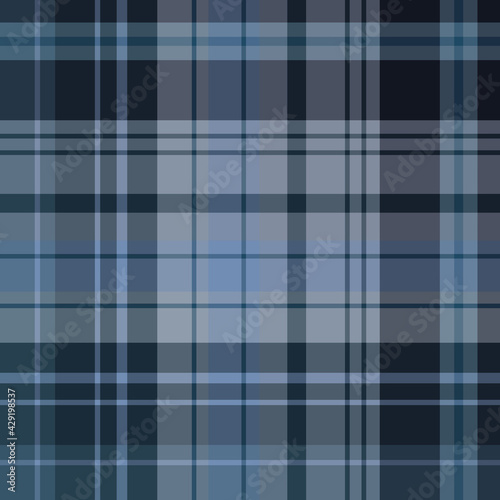 Seamless pattern in night colors for plaid, fabric, textile, clothes, tablecloth and other things. Vector image.