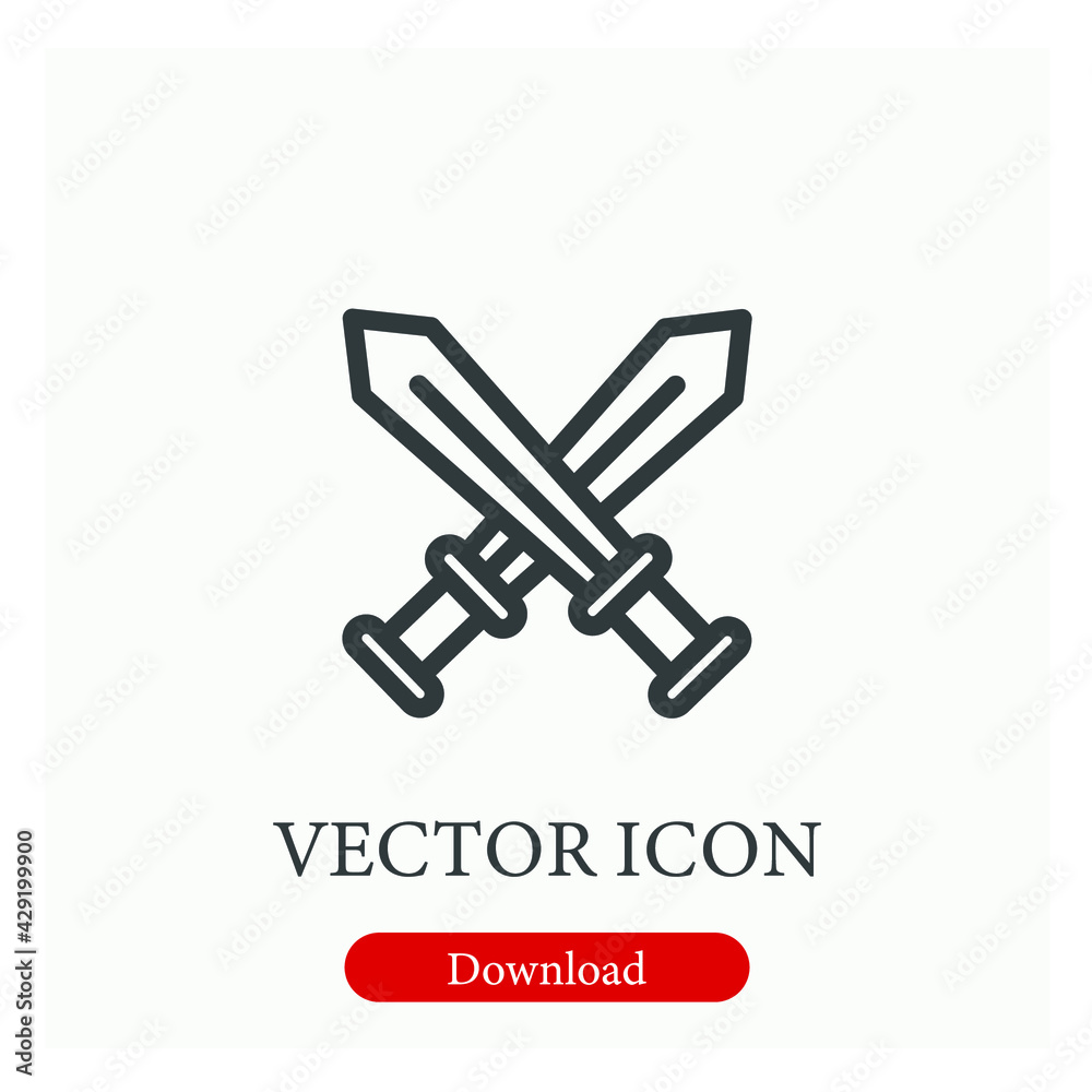 Obraz premium Fighting vector icon. Editable stroke. Linear style sign for use on web design and mobile apps, logo. Symbol illustration. Pixel vector graphics - Vector