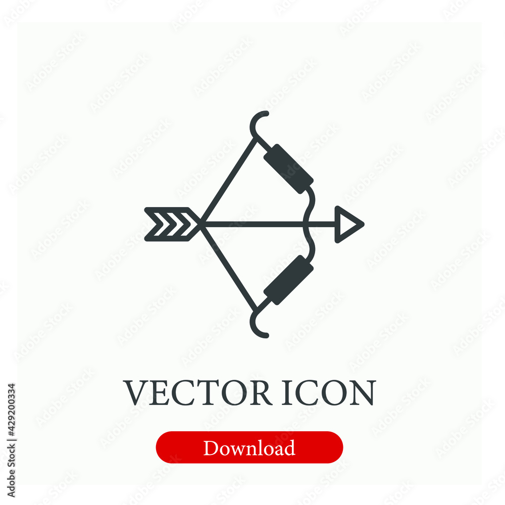 Bow vector icon.  Editable stroke. Linear style sign for use on web design and mobile apps, logo. Symbol illustration. Pixel vector graphics - Vector