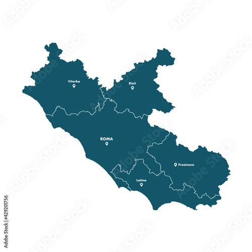 Vector Map of Lazio, Italy