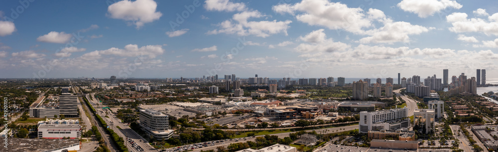 Aerial panorama Aventura Florida USA