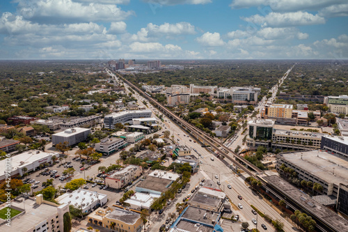 Aerial photo Miami Metrorail South Dixie Highway US1