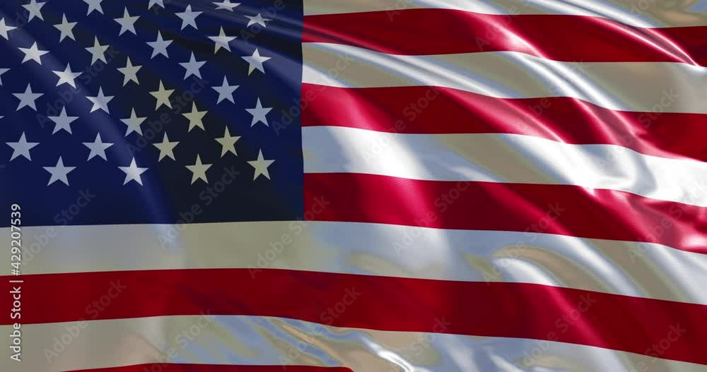 Satin US flag waving in slow motion. Close up with dramatic lighting. 20 second loop. Satin US flag waving in slow motion. Close up with dramatic lighting. 20 second loop.