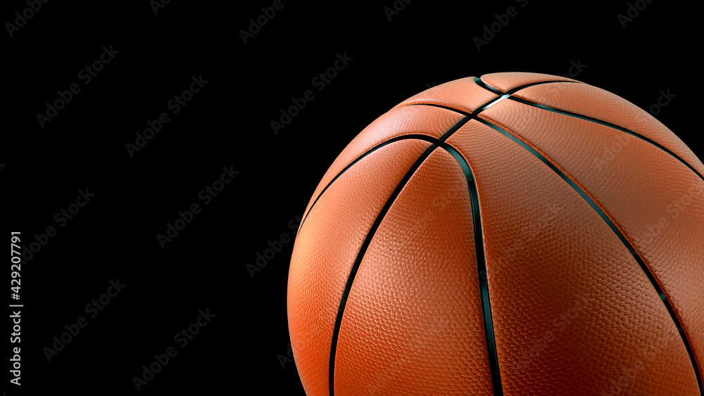 3d render Basketball lighting with clipping path