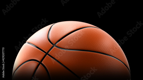 3d rende rHalf Basketball close-up © mentalrayman