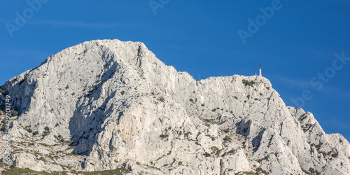 Panoramic view of the top of Sainte-Victoire mountain near Aix en Provence, France photo