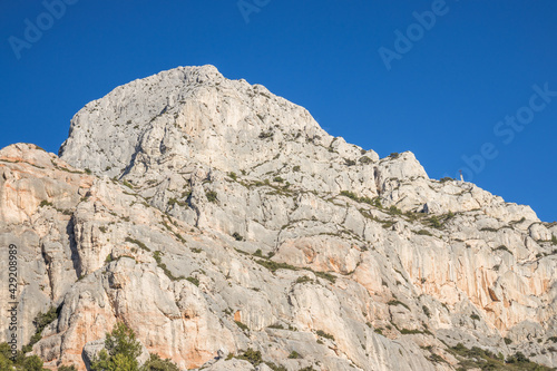 Summit of Montagne Sainte-Victoire, a famous mountain near Aix en Provence, France © JeanLuc Ichard