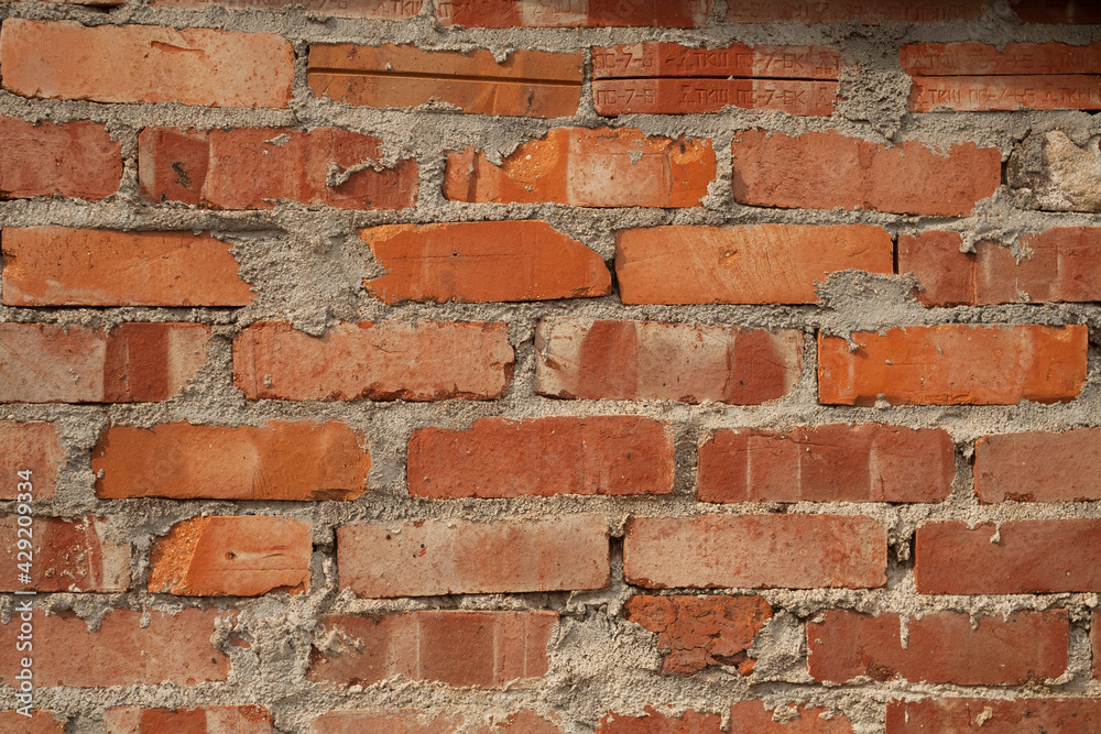 Texture of old red brick wall Texture of old red brick wall