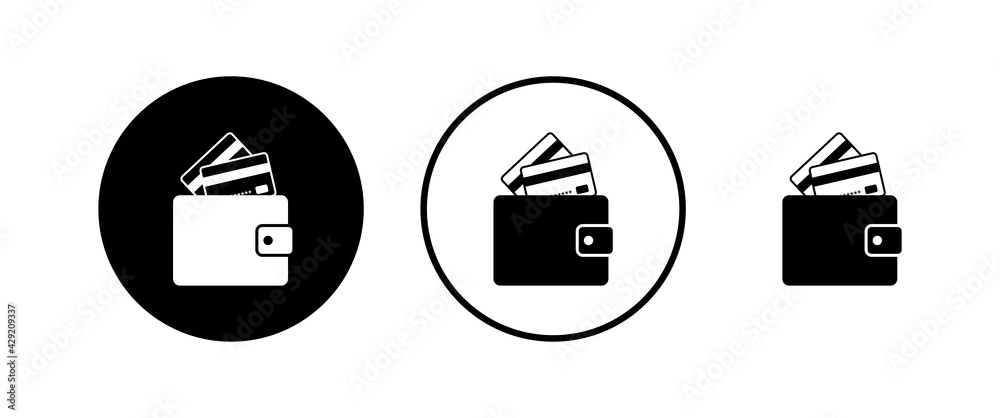 Wallet Icons set in trendy flat style. money wallet icon Wallet Icons set in trendy flat style. money wallet icon