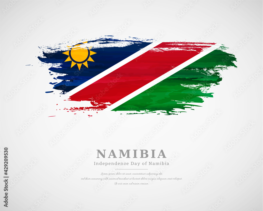 Happy independence day of Namibia with artistic watercolor country flag background
