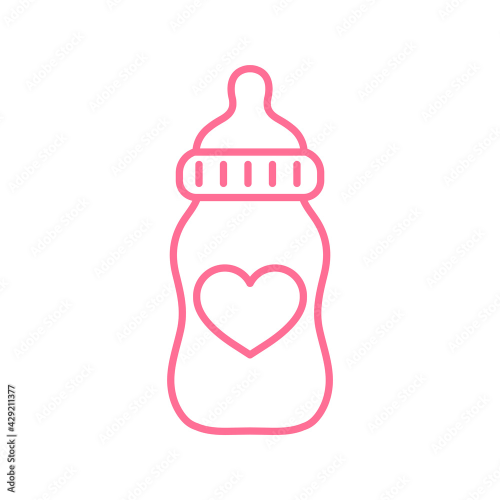 Vector newborn baby plastic water bottle Leave space for adding text. Isolated on background. Vector newborn baby plastic water bottle Leave space for adding text. Isolated on background.