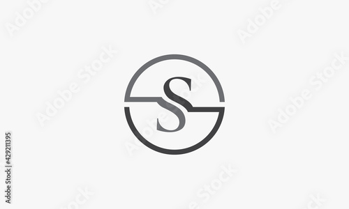  S circle logo concept isolated on white background.