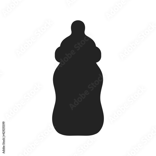 Vector newborn baby plastic water bottle Leave space for adding text. Isolated on background.