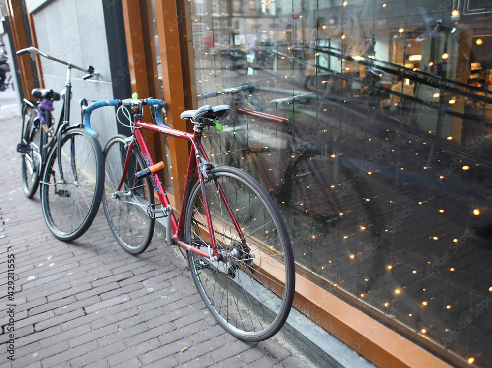 bicycle parking in the city