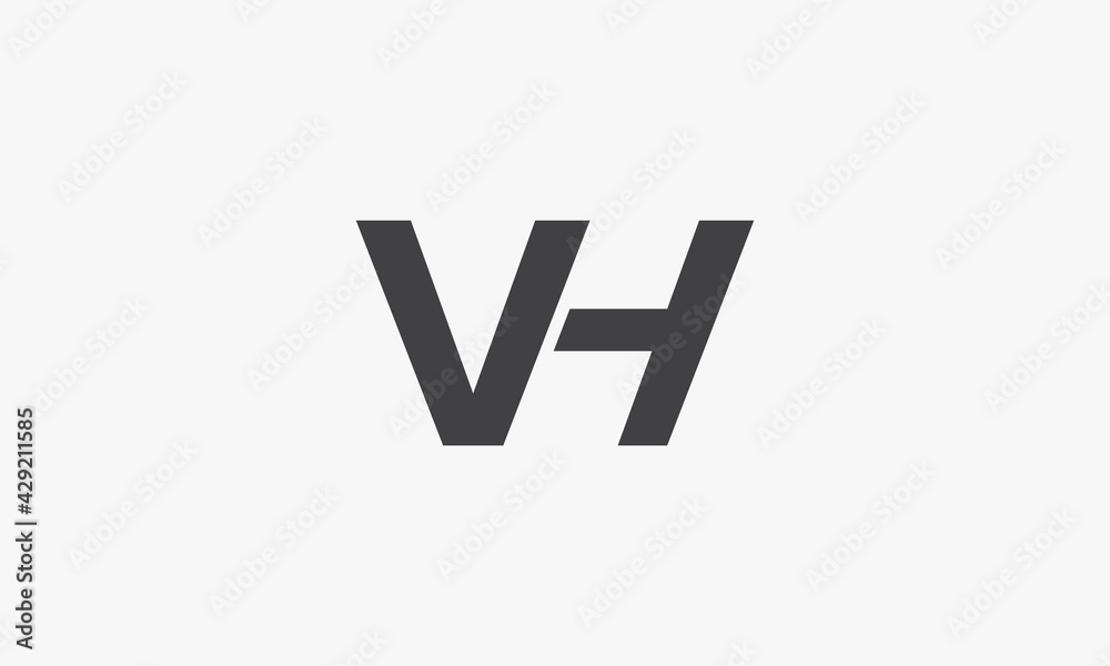 VH letter logo design concept isolated on white background. VH letter logo design concept isolated on white background.