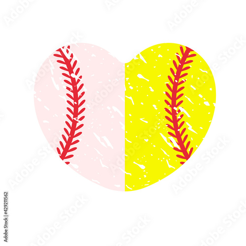 Beautiful red stitch baseball ball vector Isolated on white background