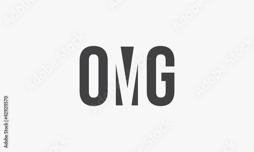 OMG letter logo design concept isolated on white background.