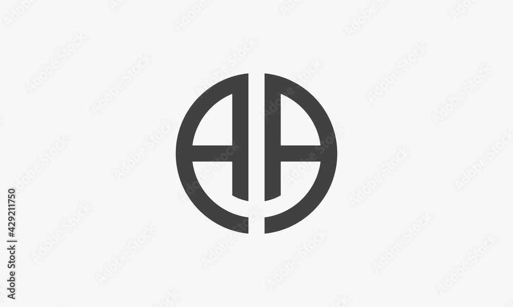 circle letter A or AA logo concept isolated on white background. - obrazy, fototapety, plakaty 