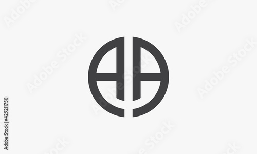 circle letter A or AA logo concept isolated on white background. photo