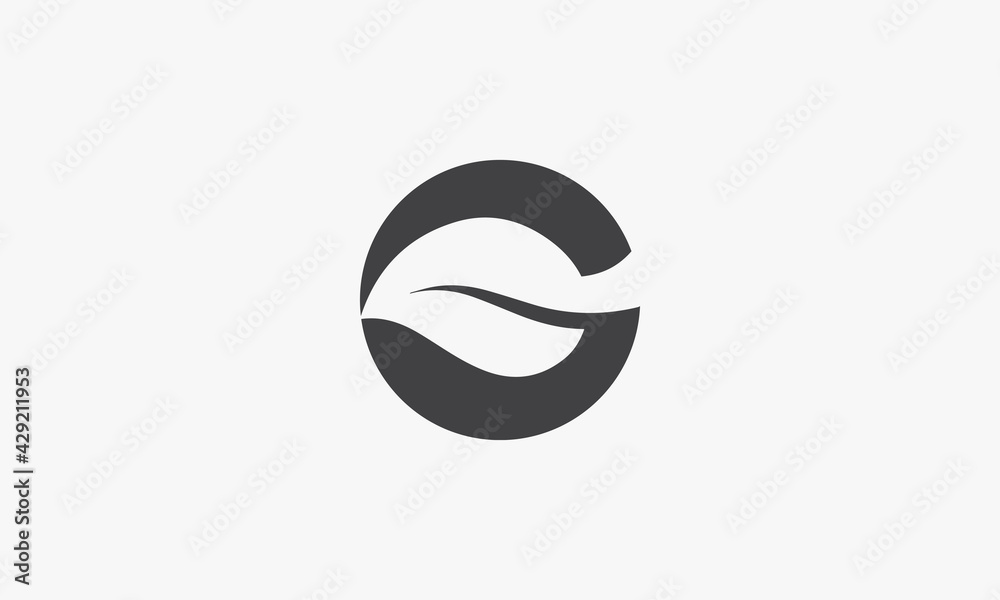 circle leaf shape letter G logo. vector illustration. circle leaf shape letter G logo. vector illustration.