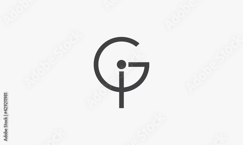 IG or GI logo concept isolated on white background.