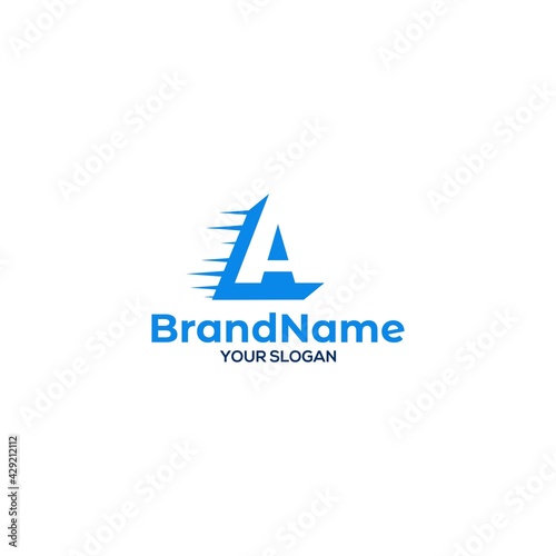 Letter A Fast Logo Design Vector