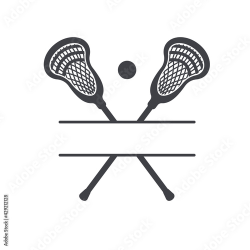 lacrosse sticks symbol icon vector illustration. Lacrosse monogram. isolate on white background.