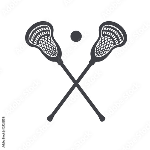 lacrosse sticks symbol icon vector illustration. Lacrosse monogram. isolate on white background. photo