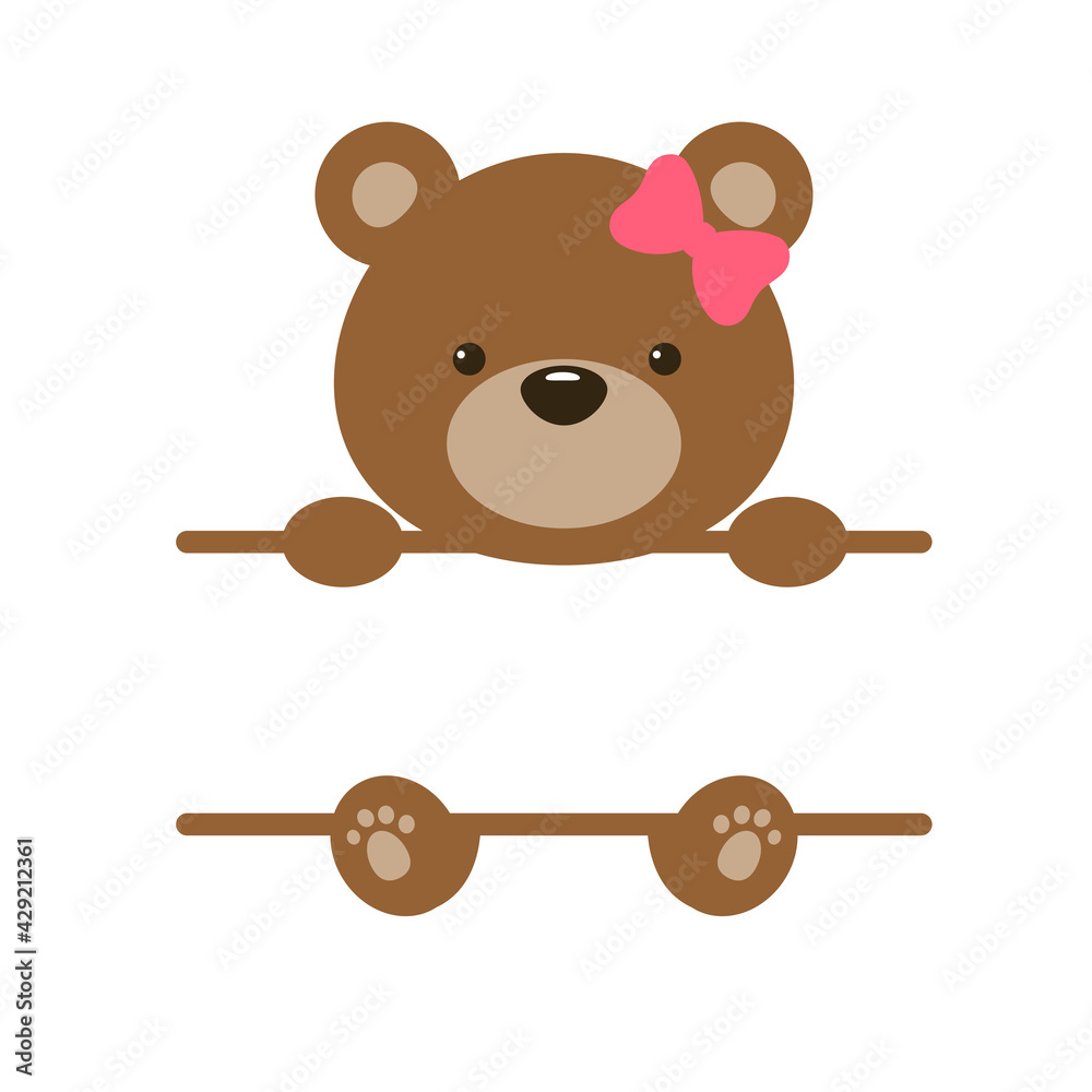 Fototapeta premium Vector pink teddy bear brown teddy bear Isolated on white background.