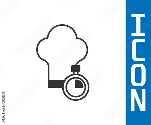 Grey Chef hat icon isolated on white background. Cooking symbol. Cooks hat. Vector