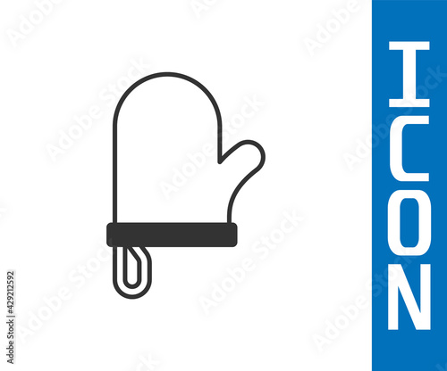 Grey Oven glove icon isolated on white background. Kitchen potholder sign. Cooking glove. Vector