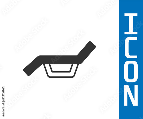 Grey Sunbed icon isolated on white background. Sun lounger. Vector