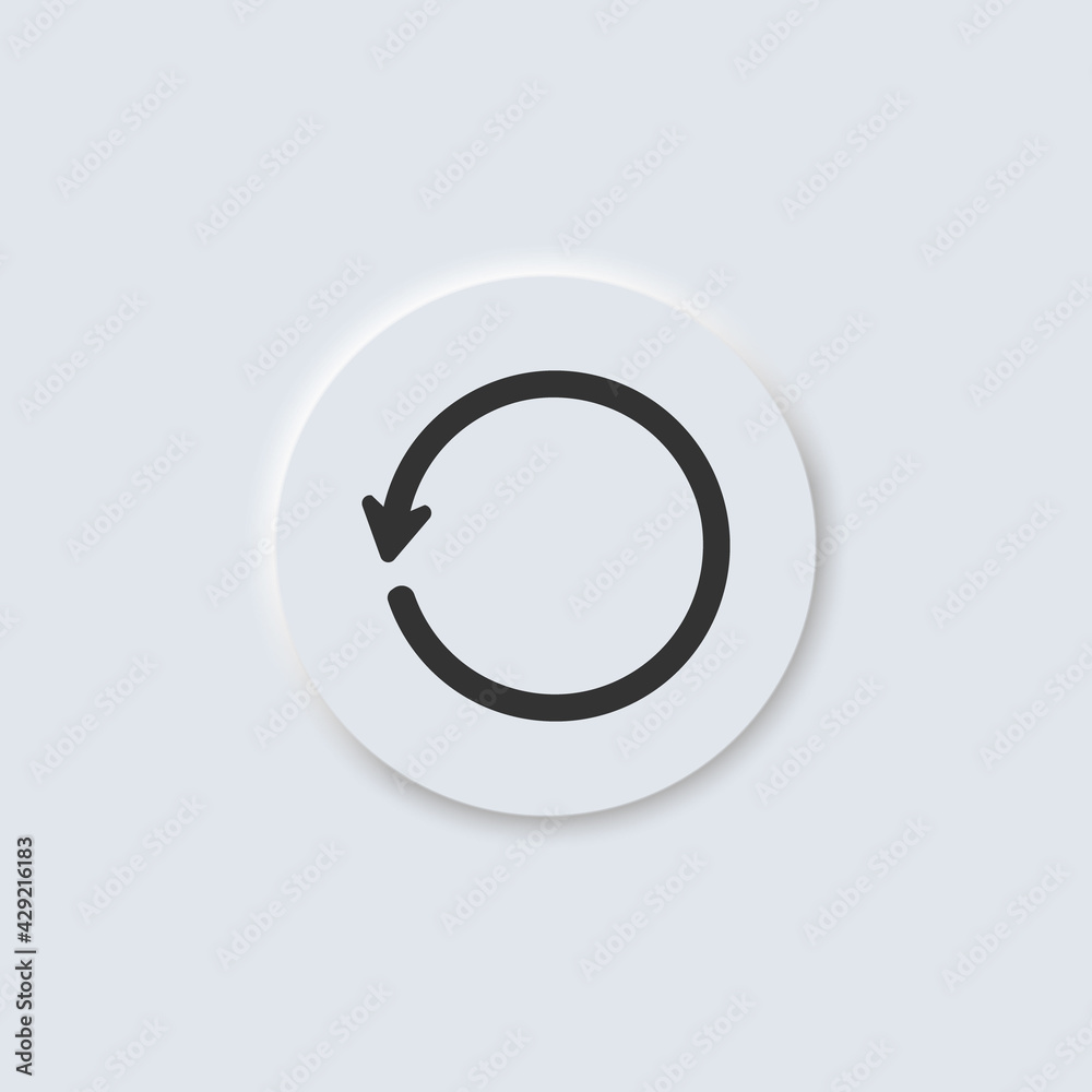 Redo arrow vector icon in button in neumorphism design style Redo arrow vector icon in button in neumorphism design style